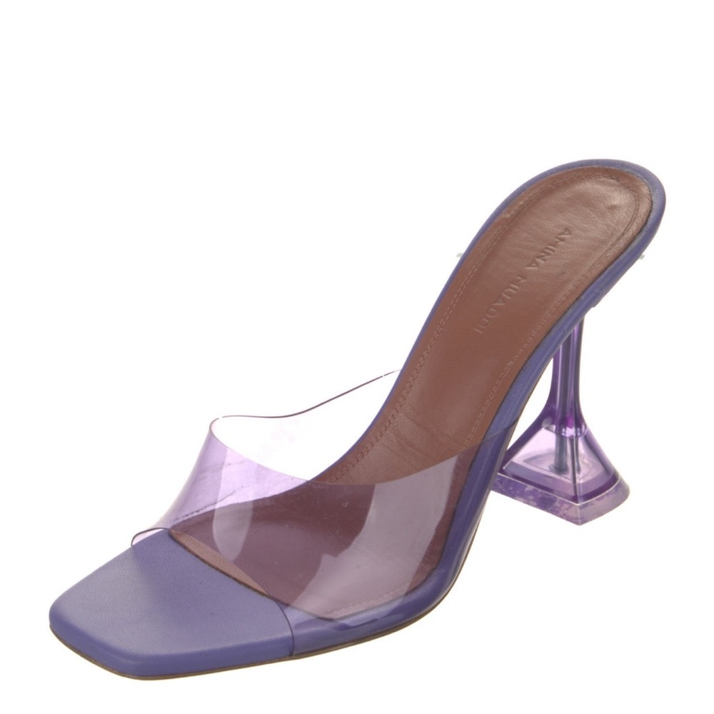 Amina Muaddi Lupita Glass Slide Sandals